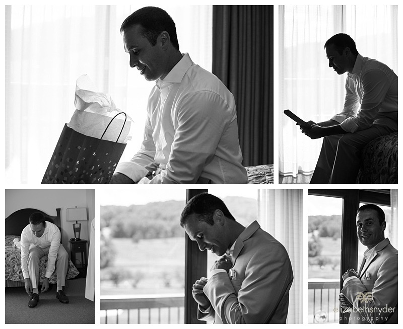 Groom getting ready for his wedding